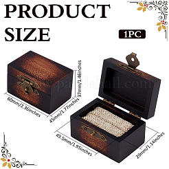 Cajas para anillos en forma de cubo de madera y hierro esponjoso&nbsp;CON-WH0200-07A