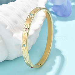 Brazaletes de acero inoxidable 304 con rhinestone para mujer&nbsp;BJEW-Z092-09G