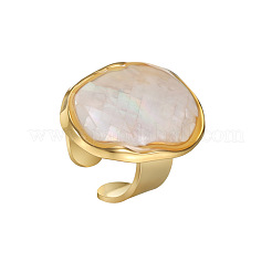 Anillos abiertos de acero inoxidable 304 y concha natural&nbsp;WG96792-01