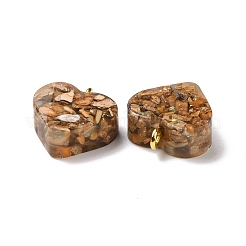 Pendenti in resina trasparente diaspro imperiale naturale tinto in scaglie&nbsp;G-E185-12G-04