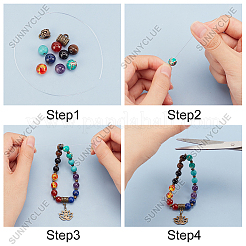 Kit de fabrication de bracelets extensibles de style chakra à faire soi-même&nbsp;DIY-SC0013-99
