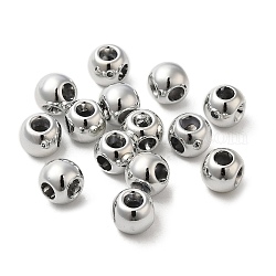 Plating Acrylic Beads, Round, Silver, 8x7x6.5mm, Hole: 2mm and 3mm
