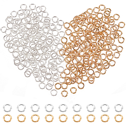 Beebeecraft 300 pièces 2 styles anneaux de saut en laiton placage en rack, anneaux de jonction ouverts, Plaqué longue durée, couleur mixte, 4x0.6~0.7mm, diamètre intérieur: 2.6~2.8 mm, 150 pièces / style
