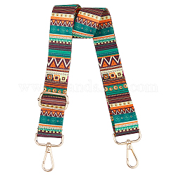 Bretelles de sac en polyester réglables de style ethnique, ceintures de sac à bandoulière, pour accessoires de remplacement de sangles de sac, avec fermoir pivotant en alliage, colorées, 80~130x3.8x0.1 cm