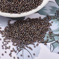 Perline miyuki delica, cilindro, perline giapponesi, 11/0, (db1790) bianco nero foderato marrone ab, 1.3x1.6mm, Foro: 0.8 mm, circa 10000pcs/scatola, 50 g / borsa