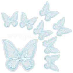 Gorgecraft, 30 шт., тканые аксессуары для костюмов ручной работы из органзы, бабочка, Небесно-голубой, 53~57x56~63x2~3 мм