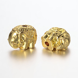 Perline in lega elefante, oro, 9.5x11.5x7.5mm, Foro: 2 mm