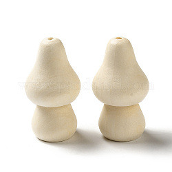 Perline di legno naturale, undyed, perla di funghi, papayawhip, 53.5x29x30mm, Foro: 3.5 mm