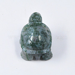 Натуральный мох украшения дисплей агата, украшение в виде черепахи по фэн-шуй для долголетия, для домашнего офисного стола, 38~42x25~27x20 мм