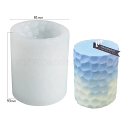Moldes de silicona para velas diy de pilar en relieve, para hacer velas, silicona de grado alimenticio, columna, blanco, 8.1x9.3 cm