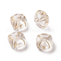 Transparent Plating Acrylic Beads, Golden Metal Enlaced, Square, Clear, 18x15.3x10.7mm, Hole: 1.5mm, about 265pcs/500g