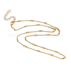 304 Stainless Steel Link Chains Necklaces, with Brass Curb Extension Chain, Golden, 20.03 inch(50.9cm)