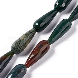 Naturali indian agata fili di perline, sfaccettato, lacrima, 28~30x9.5~10.5mm, Foro: 1.2 mm, circa 13pcs/filo, 14.65''~15.39'' (37.2~39.1 cm)