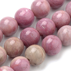 Chapelets de perles en rhodonite naturelle, ronde, 10mm, Trou: 1mm, Environ 38 pcs/chapelet, 15.7 pouce