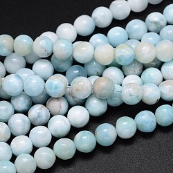 Brins de perles rondes en larimar naturel, Grade a, 14mm, Trou: 1mm, Environ 28 pcs/chapelet, 16 pouce