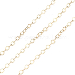 Chaînes de câble en laiton, soudé, véritables chaînes remplies d'or 14 carat, véritable 14k plaqué or, lien: 3.3x2.4x0.2 mm