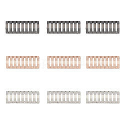 Conectores de adaptador de correa de reloj de aleación de 9 colores dicosmetic 3 Uds., accesorios para el ajuste del cinturón del reloj, columna, color mezclado, 21.5x8x6mm, agujero: 2mm y 2.5x3 mm, 3 piezas / color