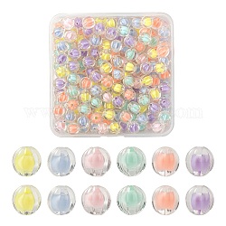 210pcs 6 Farben transparente Acrylperlen, Perle in Perlen, Kürbis, Mischfarbe, 11x11.5 mm, Bohrung: 2 mm