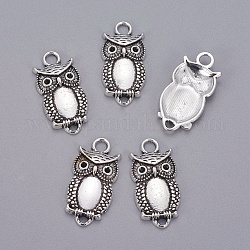 Alloy Links connectors, Halloween, Cadmium Free & Lead Free, Owl, Antique Silver, 26x13x4mm, Hole: 3mm