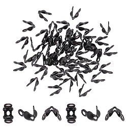 UNICRAFTALE About 50Pcs 304 Stainless Steel Bead Tips Calotte Ends Hole 1mm Electrophoresis Black Clamshell Knot Covers Metal Open Clamp Knot Tips End Findings for Jewlery Making 5x2.5mm