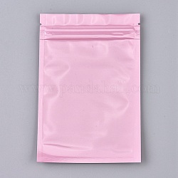 Sacs en plastique à fermeture éclair, pochette en papier d'aluminium refermable, sacs de stockage de nourriture, perle rose, 15x10 cm, épaisseur unilatérale : 3.9 mil (0.1 mm)