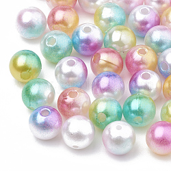Perles en acrylique de perle d'imitation, ronde, couleur mixte, 8mm, Trou: 1.2~2mm, environ 1800 pcs/500 g