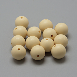 Perles de silicone écologiques de qualité alimentaire, ronde, mocassin, 12mm, Trou: 2mm