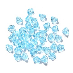 Perle di vetro ceche trasparenti, fiore, cielo azzurro, 8.5x6.5mm, Foro: 1 mm