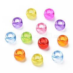 Perles en acrylique transparente, rondelle, couleur mixte, 9x5.5mm, Trou: 3.5mm, environ 1770 pcs/500 g