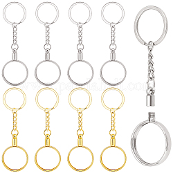 NBEADS 8 Pcs 2 Colors Coin Holder Keychain, Alloy Pendant Keychain with Key Ring Platinum and Golden Keyring Accessories for DIY Jewelry Crafts Key Chain Making Hanging Decorations