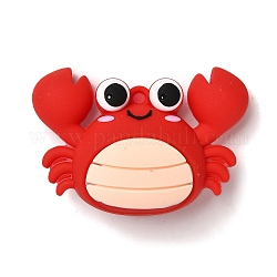 Gros pendentifs en plastique pvc, crabe, rouge, 37x52x21mm, Trou: 3.5mm