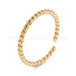 304 из нержавеющей стали манжеты кольца, открытое кольцо, твист, золотые, 2 мм, внутренний диаметр: 17 мм