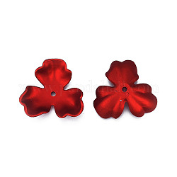 3-Blütenblatt-Sprühfarbe ABS-Kunststoff-Perlenkappen, Blume, Schamottestein, 35.5x38.5x12.5 mm, Bohrung: 2.2 mm