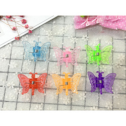 Transparent Plastic Claw Hair Clips, Butterfly, for Girls and Women, Mixed Color, 31.5x38.5x16.5mm