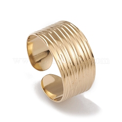 Placcatura ionica (ip) 304 polsino in acciaio inossidabile, anello a fascia larga per le donne, vero placcato oro 14k, 7~10mm, diametro interno: 17.2mm