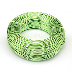 Alambre de aluminio redondo, alambre artesanal de metal flexible, alambre artesanal flexible, para hacer joyas de abalorios, verde césped, 17 calibre, 1.2mm, 140 m / 500 g (459.3 pies / 500 g)