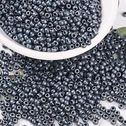MIYUKI Round Rocailles Beads, Japanese Seed Beads, 8/0, (RR2001) Matte Gunmetal, 3mm, Hole: 1mm, about 422~455pcs/10g