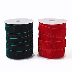 Yilisi 25 yardas 2 colores navidad cinta de terciopelo de una sola cara, piso, color mezclado, 1 pulgada (25.4 mm), alrededor de 12.5 yarda (11.43 m) / color