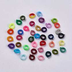 Cuentas de cordón de poliéster, anillo, color mezclado, 6~6.5x1.5mm, agujero: 3 mm