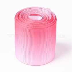Градиентная радужная полиэфирная лента, односторонняя лента в крупный рубчик с принтом, для поделок подарочная упаковка, оформление партии, розовые, 2 дюйм (50 мм), около 5 ярдов / рулон (4.57 м / рулон)