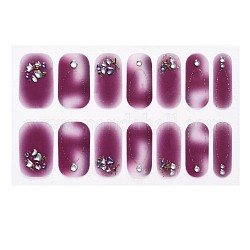 Наклейки для ногтей с полным покрытием, самоклеящийся, для украшения ногтей, фиолетовые, 24x8 мм, 14шт / лист