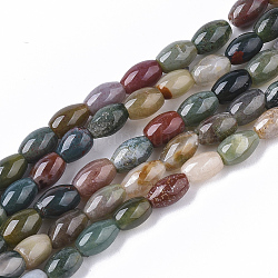 Natural Indian Agate Beads Strands, Oval, 6~7x4.5mm, Hole: 0.8mm, about  61~64pcs/Strand, 15.75 inch(40 cm)