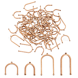 PH PandaHall 60pcs Wooden Arch Links 2 Sizes Connector Links Wood Chandelier Component Links 3 Loop Link Connectors for Pendant Bracelet Necklace Earring Jewelry Findings DIY Crafting, 1.2mm Hole