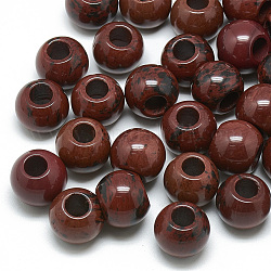 Natural Mahogany Obsidian Beads, Large Hole Beads, Rondelle, 16x14mm, Hole: 5.5mm