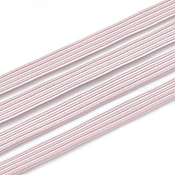 Cuerda elástica plana, con exterior de nylon y el caucho en el interior, rosa brumosa, 7x1.5mm, Aproximadamente 100 yarda / paquete (300 pies / paquete)