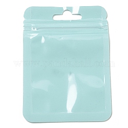 長方形のプラスチック陰陽ジップロックバッグ  再封可能な包装袋  セルフシールバッグ  淡いターコイズ  10x7x0.02cm  片側の厚さ：2.5ミル（0.065mm）
