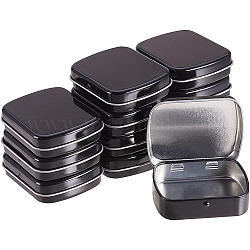 Mini caja portátil, pequeña caja de almacenamiento, caja de la joya, Rectángulo, negro, 6.2x5.1x1.6 cm, tamaño interno: 5.5x4.3 cm, 12 unidades / caja