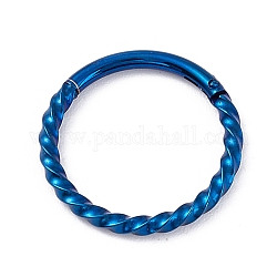 Creolen mit verdrehtem Ring für Mädchenfrauen, stämmige 304 Edelstahlohrringe, Blau, 12.7x1.2 mm, 16 Gauge (1.3 mm)