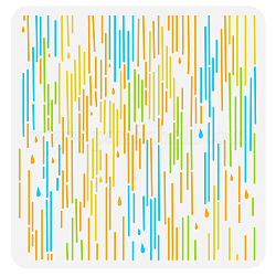 ペット中空アウト図面絵画ステンシル  DIYスクラップブック用  フォトアルバム  虹の模様  30x30cm