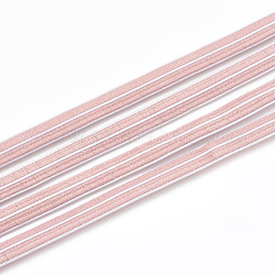 Cuerda elástica plana, con exterior de nylon y el caucho en el interior, rosa, 7x2.5 mm, aproximadamente 100 yardas / paquete (300 pies / paquete)